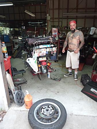 Tak, just after I told him that I had put the spacer on the axel wrong...oops!